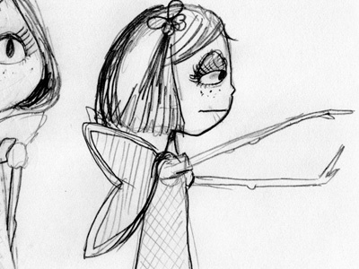 Fairy ninja, she is my fairy ninja book concept. childhood imagination sketch