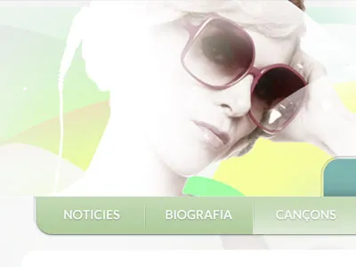 Header and navigation design electronic menu model music navigation singer site web