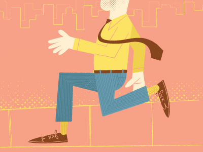 Run, Running WIP businessman fancy shoes runner