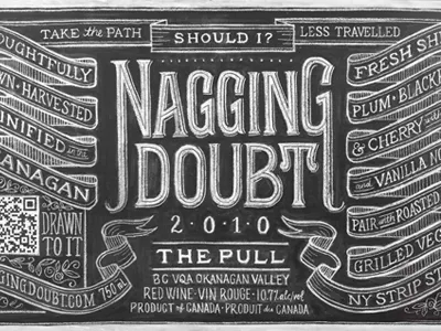 The Pull banner chalk chalkboard hand lettering lettering vintage wine