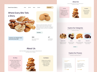 Bakery Website Landing Page app design bakery website development landing page ui design uiux design ux design visual design webflow website design