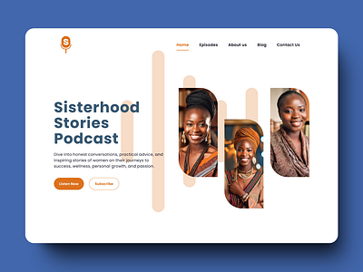 Podcast Landing page design figma hero section landing page light theme podcast ui uiux website