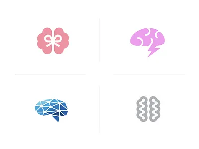 Brain logo collection bow tie brainstorm branding cell geometry graphic design illustration lightning logo mark medicine memory mental mind mindset neurology neuroscience psychology science smart