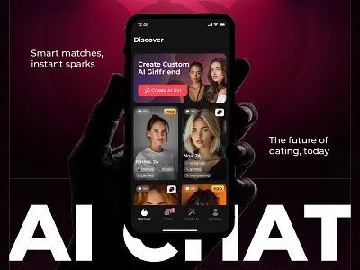 MyCherry - AI Virtual Partner | AI Girlfriend Website Design ai ai chat ai communication ai model ai product ai website aicharacterdesign aigenerated aimodels badoo creativeai gen ai genart interactive ai matching onlyfans product design tinder ui ux webdesign