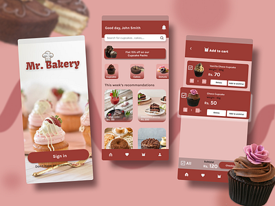 Bakery App Design bakeryapp fooddeliveryapp graphic design mobileapp ui uidesign uxdesign