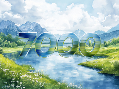 7k followers 3d 3ddesign 7000 7k designgoals followers landscape milestone unicornstudio web