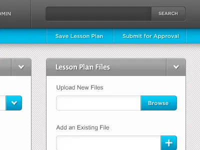EC - Screen Shot 1 app black blue button buttons clean cms search texture ui upload web website