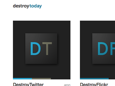 destroytoday.com reboot folio grid portfolio thumbnails web website