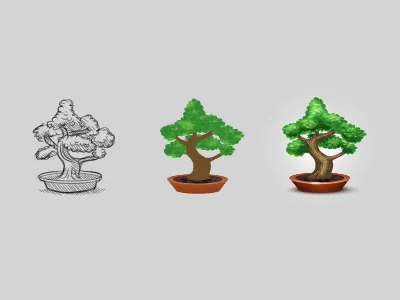 Bonsai bonsai gift green icon iconka icons pot tree virtual