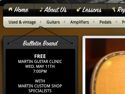 Music Navigation 2.0 brown gray guitars music navigation