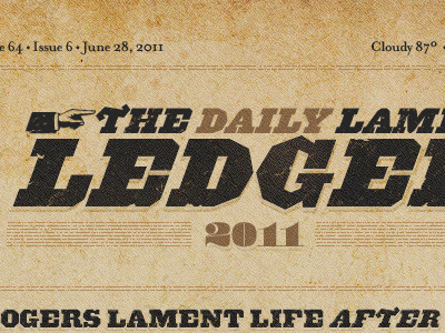 The Ledger email headline newspaper vintage