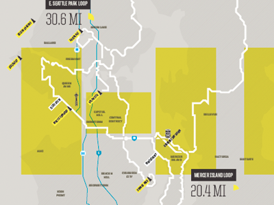 Rain, Shine, Spin cycling map seattle self promo yellow