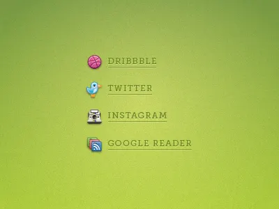 Blog Icons camera dribbble google icons illustrator instagram reader rss share texture twitter vector