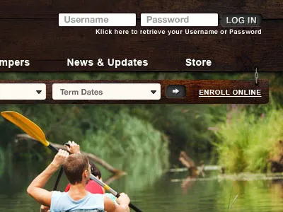 Camp web design website wood