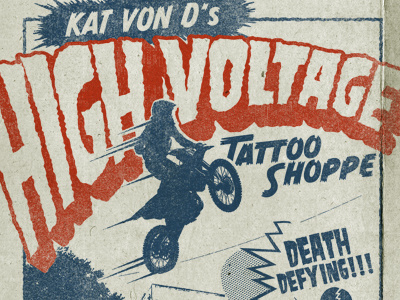 Death Defying! high merch motorcycle racing tattoo vintage voltage