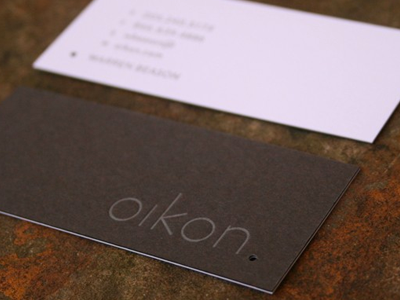 business cards diecut letterpress