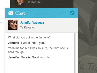 Korero Maori Online chat avatar black blue button chat grey maori web white window