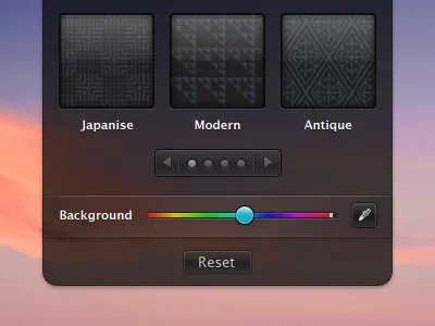 Simplified Hud antialiased text colorpicker hud interface macpaw osx app paginator vector