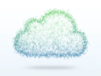 The Cloud blue cloud data green ones zeros
