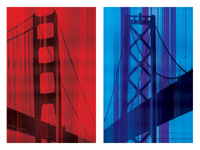 Bridges bay bridge blue bridge golden gate bridge red