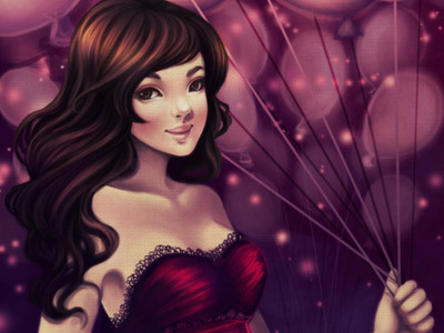 Balloons drawing illustration painting photoshop