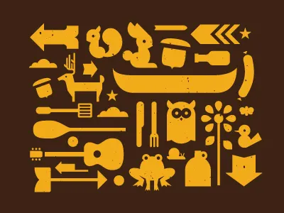 hootenanny stuff animals arrows cookout illustration