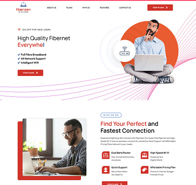 Demo website Fibernet Broadband Services branding illustration ui webdesign website wordpress