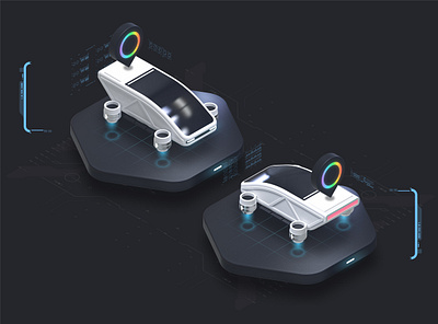 Illustrations for Fleet Management App 3d app ar branding car cyber data design digital futuristic gps graphic design illustration isometric taxi tech vechicle