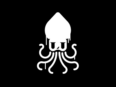 Badass Squid art direction artwork black branding design graphic design icon illustration logo mascot white