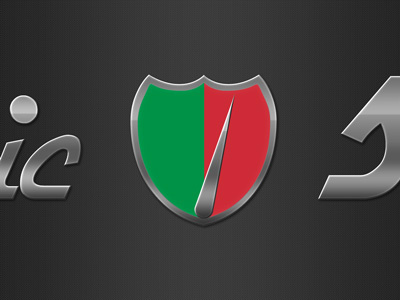 Vintage Motorcycle Logo chrome green logo red vintage