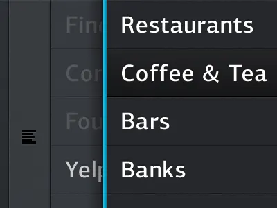 Surfaces list navigation selected surfaces ui