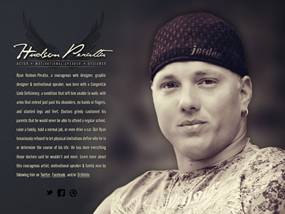 HudsonPeralta.com design hudson peralta motivational no hands personal ryan site