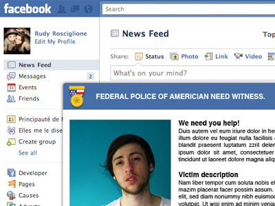 Cops alert badge concept cops facebook federal help ingenious innovation lightbox need police witness