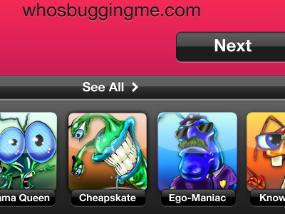 Who's Bugging Me App app design interface mobile