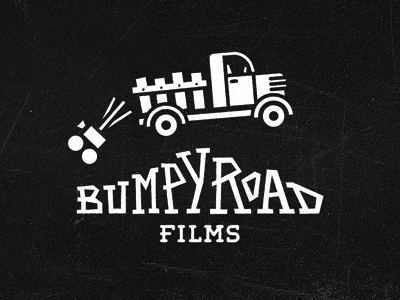 Bumpy Road black and white branding camera classic custom type film hand drawn hand lettering identity logo logotype movies production retro truck type typography