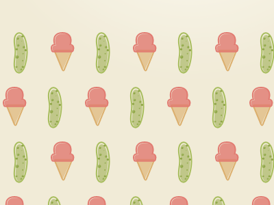 Pickles and Ice Cream green ice cream pattern pickles pink