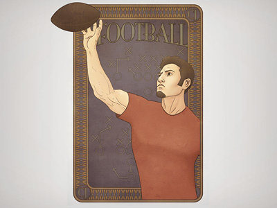 Self-Portrait Football Card art drawing football self portrait