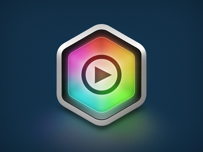 Playbox app colors cube icon media player rainbow