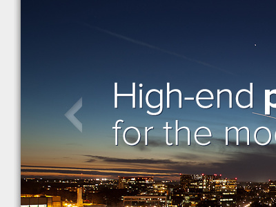 High-end p for the mo arrow blue city design photography sky type website