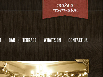 Bar and restaurant site droid serif frame navigation red tag texture wooden