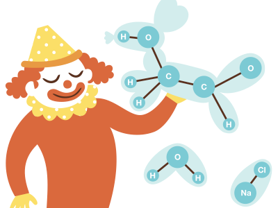 Balloon Molecules balloons clown digital illustration molecules salt science sugar vector water