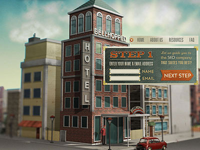 Hotel Progress 3d bellhopped building hotel retro