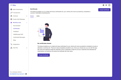 B2B SaaS Create Certificate ui ux