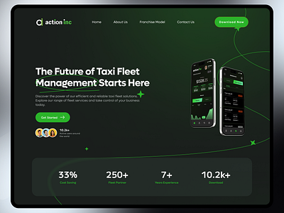 Action Taxi Website branding design figma landing page minimal design taxi booking taxi fleet ui uiux ux web design web page design website website design