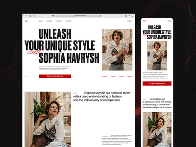 Landing page for personal stylist branding creativedesign design designinspiration graphic design landingpage minimaldesign personal style ui webdesign