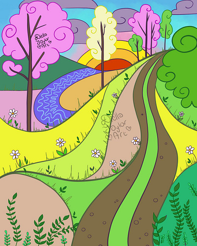 Wonderland digital painting illustration landscape