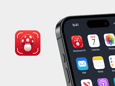 App Icon for Mushroom Identifier App ai app app icon app icon design graphic design icon identifier ios mobile mushroom photo scan scanner