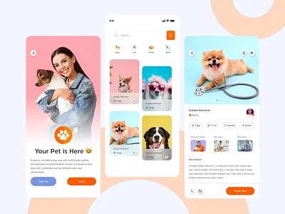 Mobile App UI for Buying & Selling Pets 🐾 appdesign buysellpets designinspiration dribbble ecommerceapp figma minimaldesign mobileappdesign petadoption petapp petmarketplace productdesign prototype softui ui uidesign uitrends uiuxdesign uxdesign uxresearch