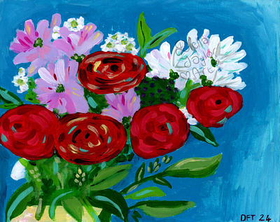 Bouquet 001 acrylic painting painting still life