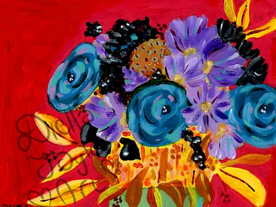 Bouquet 002 acrylic painting painting still life